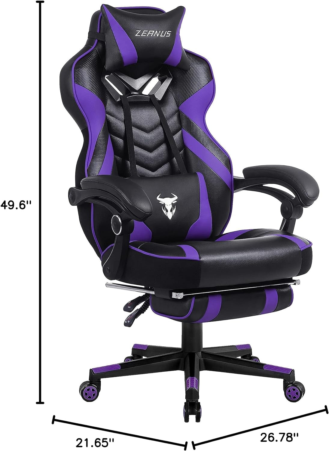 Purple Gaming Chair Reclining Computer Chair with Footrest High Back Gamer Chair with Massage Large Computer Gaming Chair Racing Style Chair for Gaming Big and Tall Gaming Chairs for Adult