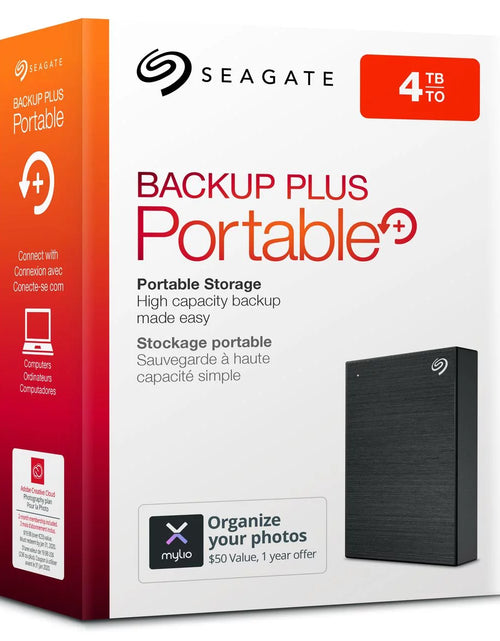 Load image into Gallery viewer, Backup plus Portable 4TB External USB 3.0 Hard Drive - Black
