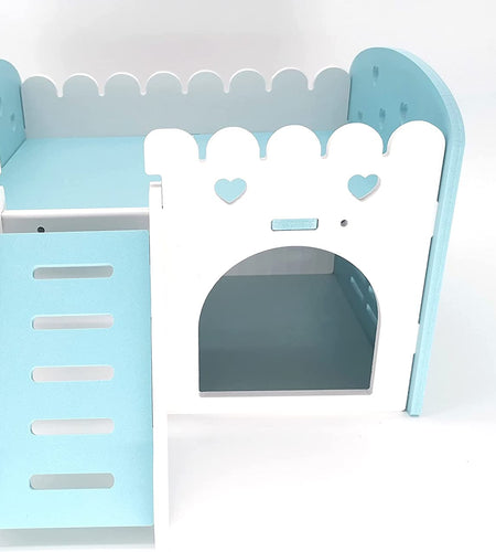 Small Animal Bunkbed House Hideout Detachable Habitat Hut Exercise Playground for Chinchilla Rat Hamster Hedgehog