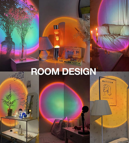 Sunset Lamp Projection, Sun Lamp, Sunlight Lamp Projector, Manual Control Light Projector, Golden Hour 4 Filter 6 Color Changing Night Light for Sunset Projection Lamp, Photography/Party/Home/Bedroom