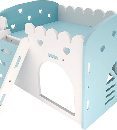 Small Animal Bunkbed House Hideout Detachable Habitat Hut Exercise Playground for Chinchilla Rat Hamster Hedgehog