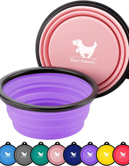 Load image into Gallery viewer, Expandable Dog Bowls for Travel, 2-Pack Dog Portable Water Bowl for Dogs Cats Pet Foldable Feeding Watering Dish for Traveling Camping Walking with 2 Carabiners, BPA Free
