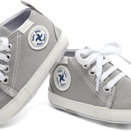 Baby Girls Boys Shoes Soft Anti-Slip Sole Newborn First Walkers Star High Top Canvas Denim Unisex Infant Sneaker