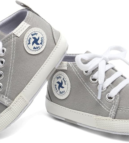 Baby Girls Boys Shoes Soft Anti-Slip Sole Newborn First Walkers Star High Top Canvas Denim Unisex Infant Sneaker