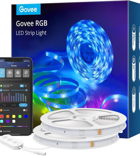 Smart LED Strip Lights for Bedroom, 32.8Ft Wifi LED Strip Lighting Work with Alexa Google Assistant, 16 Million Colors with App Control and Music Sync LED Lights for Christmas, 2 Rolls of 16.4Ft