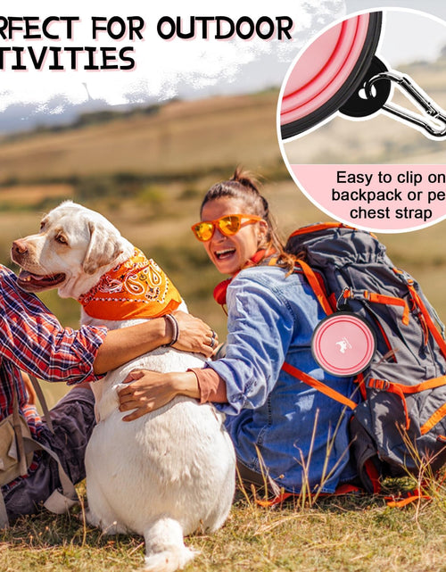 Load image into Gallery viewer, Expandable Dog Bowls for Travel, 2-Pack Dog Portable Water Bowl for Dogs Cats Pet Foldable Feeding Watering Dish for Traveling Camping Walking with 2 Carabiners, BPA Free
