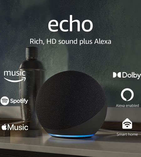 Echo (4Th Gen) | with Premium Sound, Smart Home Hub, and Alexa | Charcoal