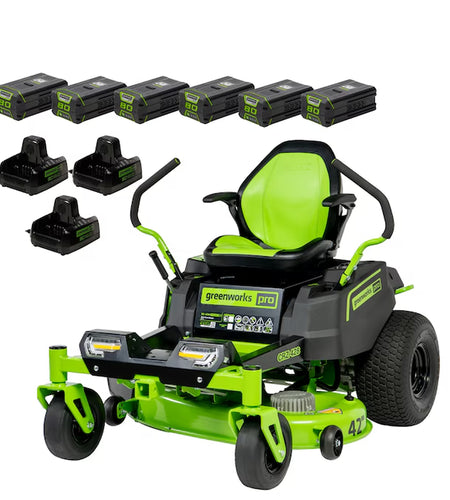 Crossover Zero Turn 42-In 80-Volt Lithium Ion Electric Zero-Turn Riding Lawn Mower with (6) 5 Ah Batteries (Charger Included)