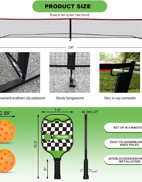 Load image into Gallery viewer, Pickleball Paddle Set of 4, Pickleball Set with Net, Pickleball Set with Net And
