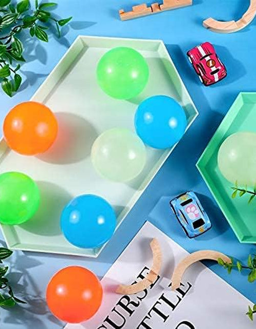 Load image into Gallery viewer, 8 Pieces Glow in the Dark Stress Balls Ceiling Balls Sticky Balls That Stick to the Ceiling Glowing Balls for Relax Toy Teens and Adults (White, Blue, Orange, Green, 1.8 Inches)
