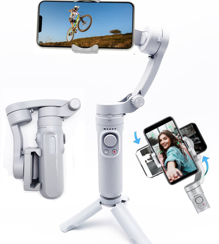 HQ3 SK062 Smartphone Stabilizer, 3-Axis Foldable Pocket Gimbal, Stable Perfect Selfies, Smooth Video, Compatible with Iphone and Android