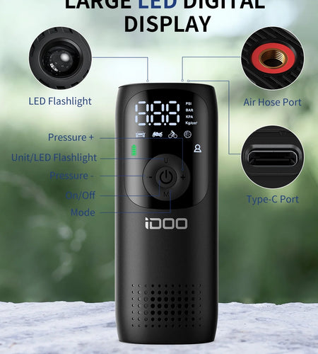 150PSI Cordless Tire Inflator 4000Mah Portable Air Compressor Fits Car/Bicycle/Motorcycle Tires Balls