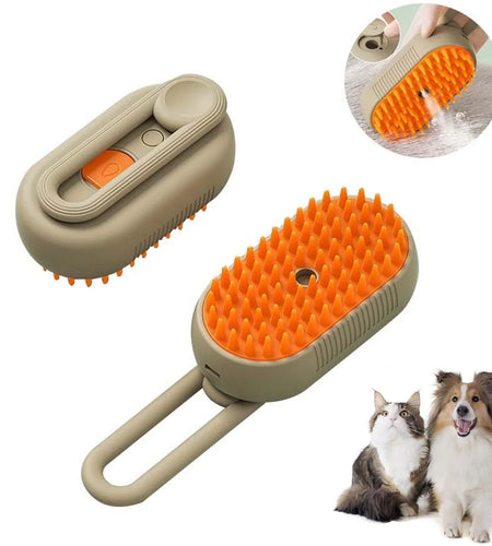 Cat Steam Brush, 3 in 1 Self Cleaning Cat Steamy Pet Brush Steamer Brush for Massage for Removing Tangled and Loosse Hair (2PCS Light Green)