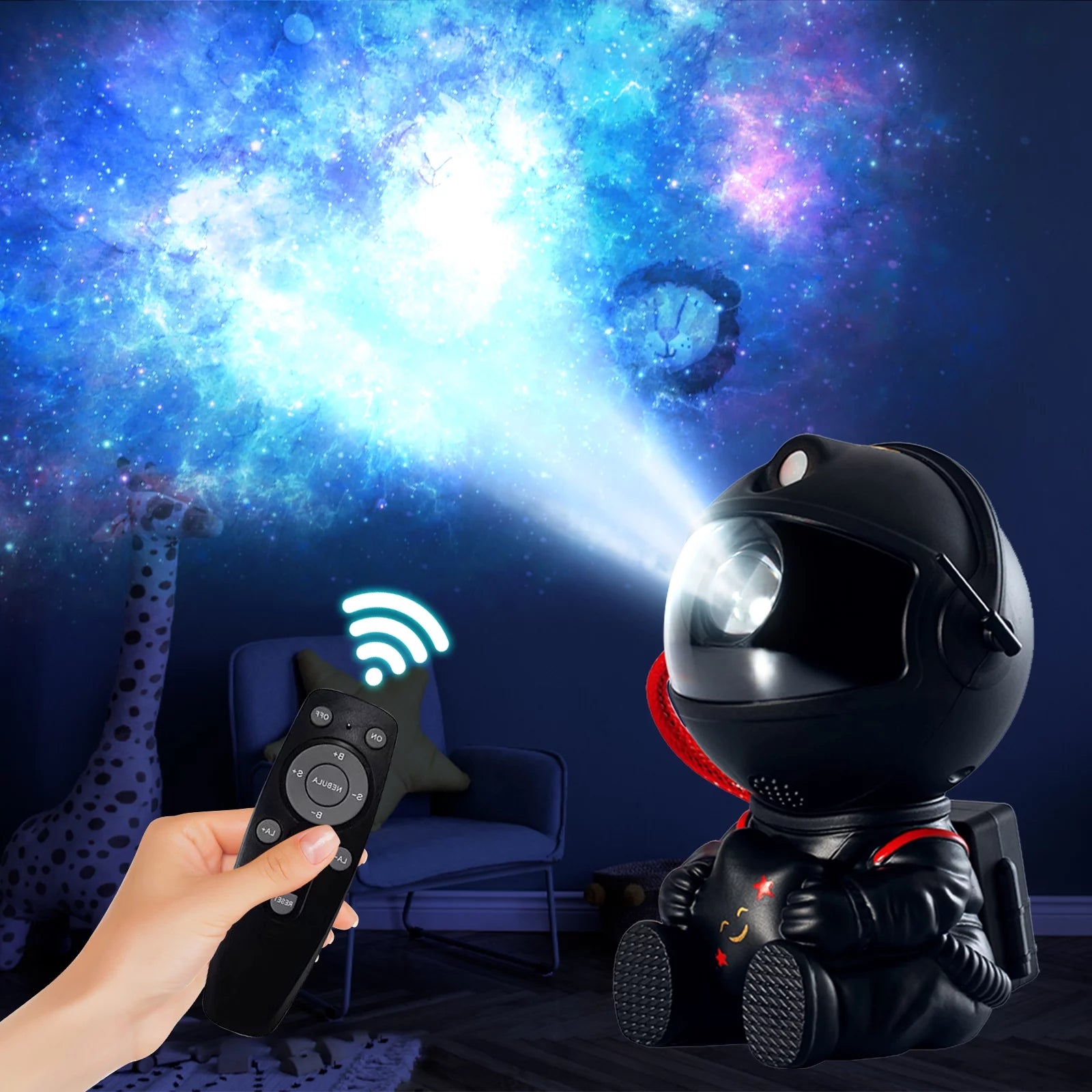 Astronaut Projector, Star Galaxy Projector Night Light for Kids, 360°Adjustable Astronaut Nebula Ceiling Led Lamp Projector for Kids with Timer and Remote for Children Adults Gift