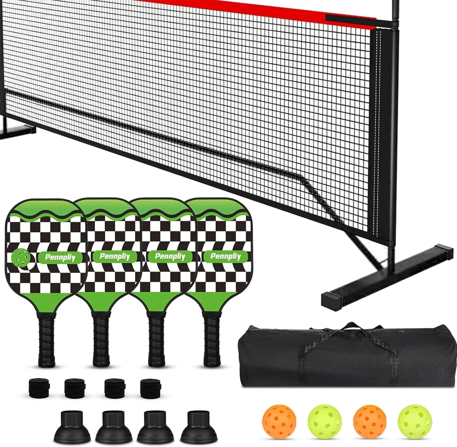 Pickleball Paddle Set of 4, Pickleball Set with Net, Pickleball Set with Net And