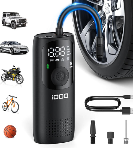 150PSI Cordless Tire Inflator 4000Mah Portable Air Compressor Fits Car/Bicycle/Motorcycle Tires Balls